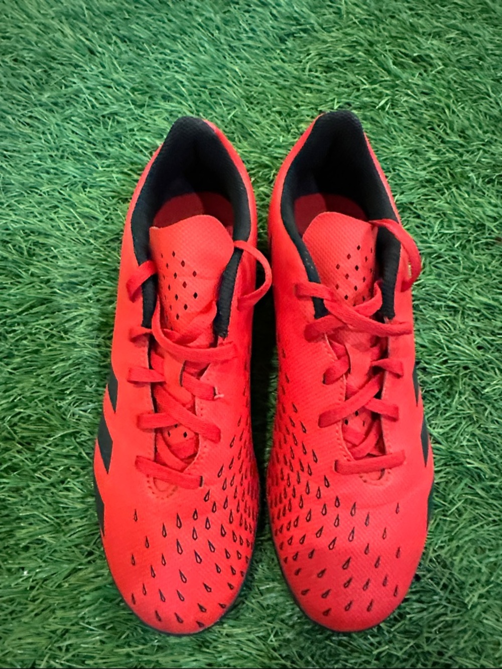 adidas Red and Black Kids Soccer turf Cleats